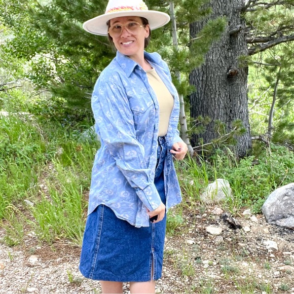 Vintage Pearl Snap Ely Cattleman Abstract Aztec Print Western Button Down Shirt - Picture 3 of 7